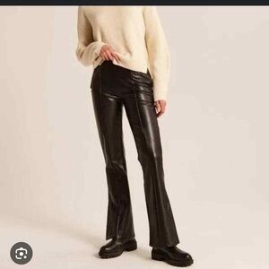 Abercrombie vegan leather kick flare pants